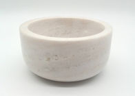 Round White Marble Bowl Hadiah Dekorasi Dapur Untuk Spice Jar Di Luar Dipoles