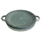 BBQ Granite Dia 24cm Stone Grill Plates Round Cooking Pot Grey