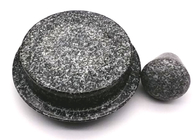Mortar Batu Bulat Dengan Alu Set Granit Marmer Alami Untuk Dapur