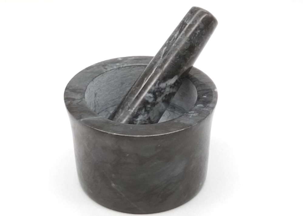 Dipoles Marmer Granit Batu Mortar Dan Alu Set Untuk Rempah-rempah Ramuan Dapur Grinding