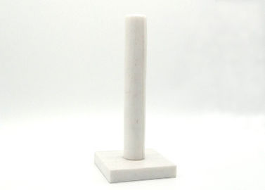 Pemegang handuk kertas batu putih, alas kertas marmer berdiri dasar persegi