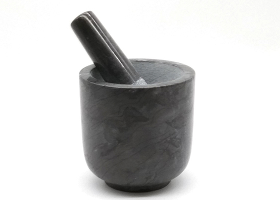 Batu Marmer Hitam Mortar Dan Alu Penggiling Sempurna untuk Herbal Dan Rempah-rempah Penggunaan Dapur untuk Ukuran Khusus